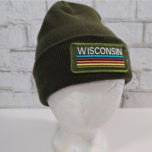 Warm Wisconsin boutique green winter hat